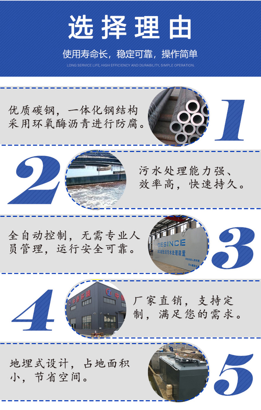 選擇中僑環境生活地埋式污水處理設備的優勢